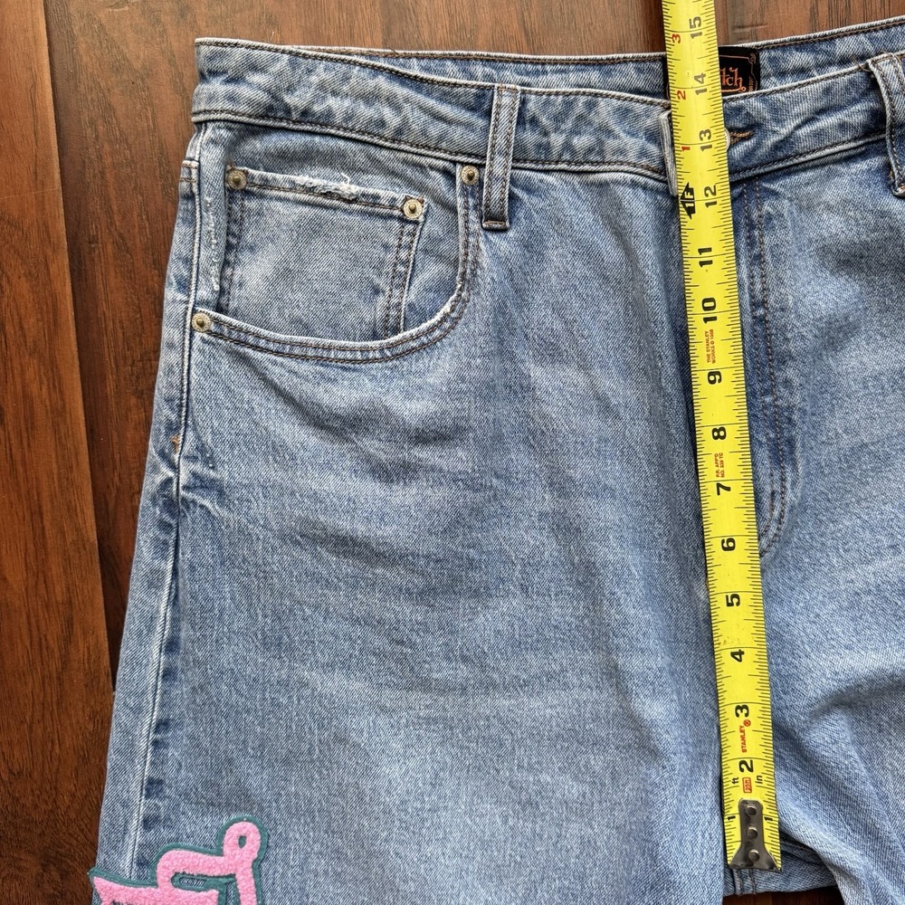 Von Dutch Super Wide Leg Jeans Y2K Baggy Women’s 31 -Fits 36” Waist Embroidered - Picture 3 of 16